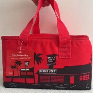 Trader Joe’s mini insulated cooler bag Red BNWT